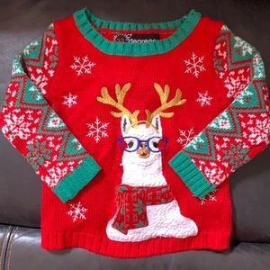 Baby llama “ugly “ sweater